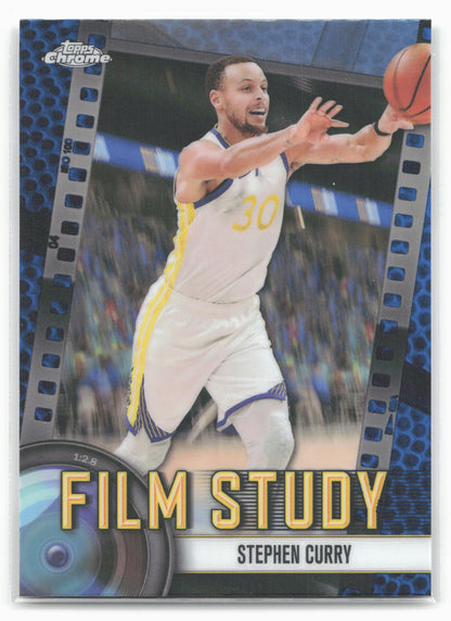 2024-25 Topps Chrome #FS-7 Stephen Curry Film Study Blue Basketball Refractor