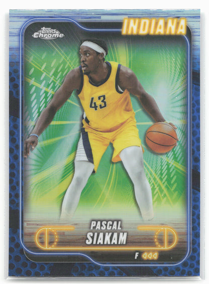 2024-25 Topps Chrome #64 Pascal Siakam Blue Basketball Refractor