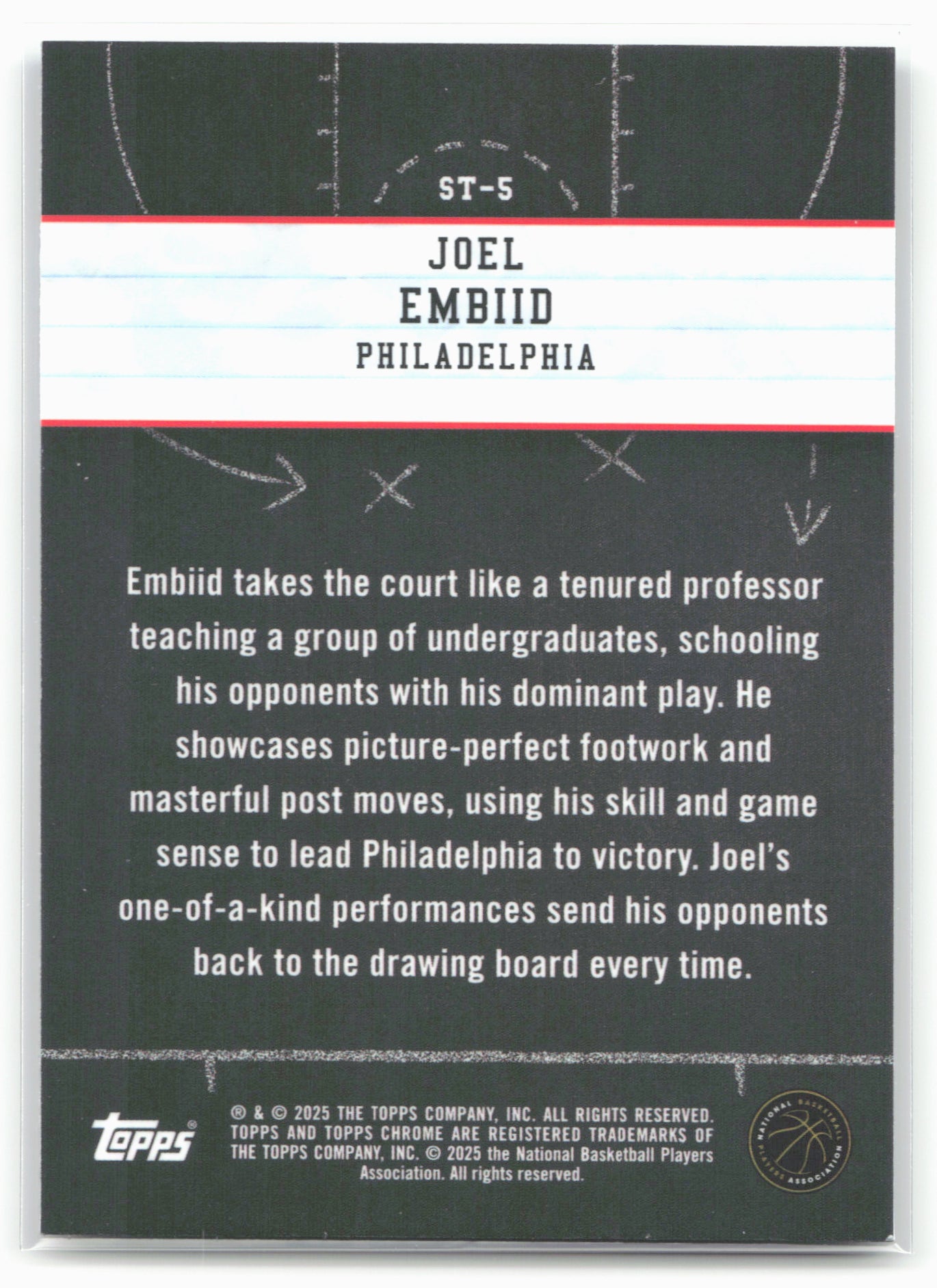 2024-25 Topps Chrome #ST-5 Joel Embiid Show and Tell Blue Basketball Refractor