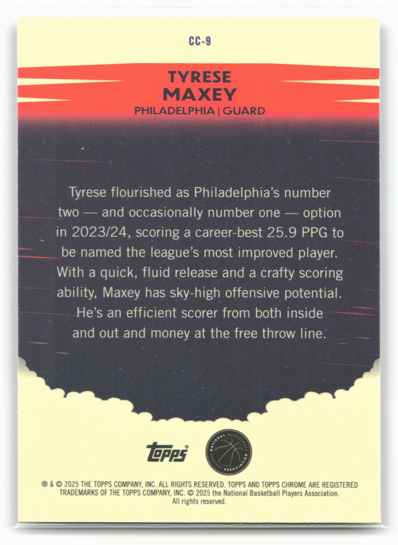 2024-25 Topps Chrome #CC-9 Tyrese Maxey Countdown Complete