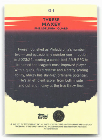
2024-25 Topps Chrome #CC-9 Tyrese Maxey Countdown Complete