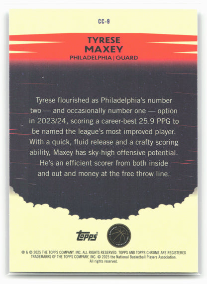 2024-25 Topps Chrome #CC-9 Tyrese Maxey Countdown Complete