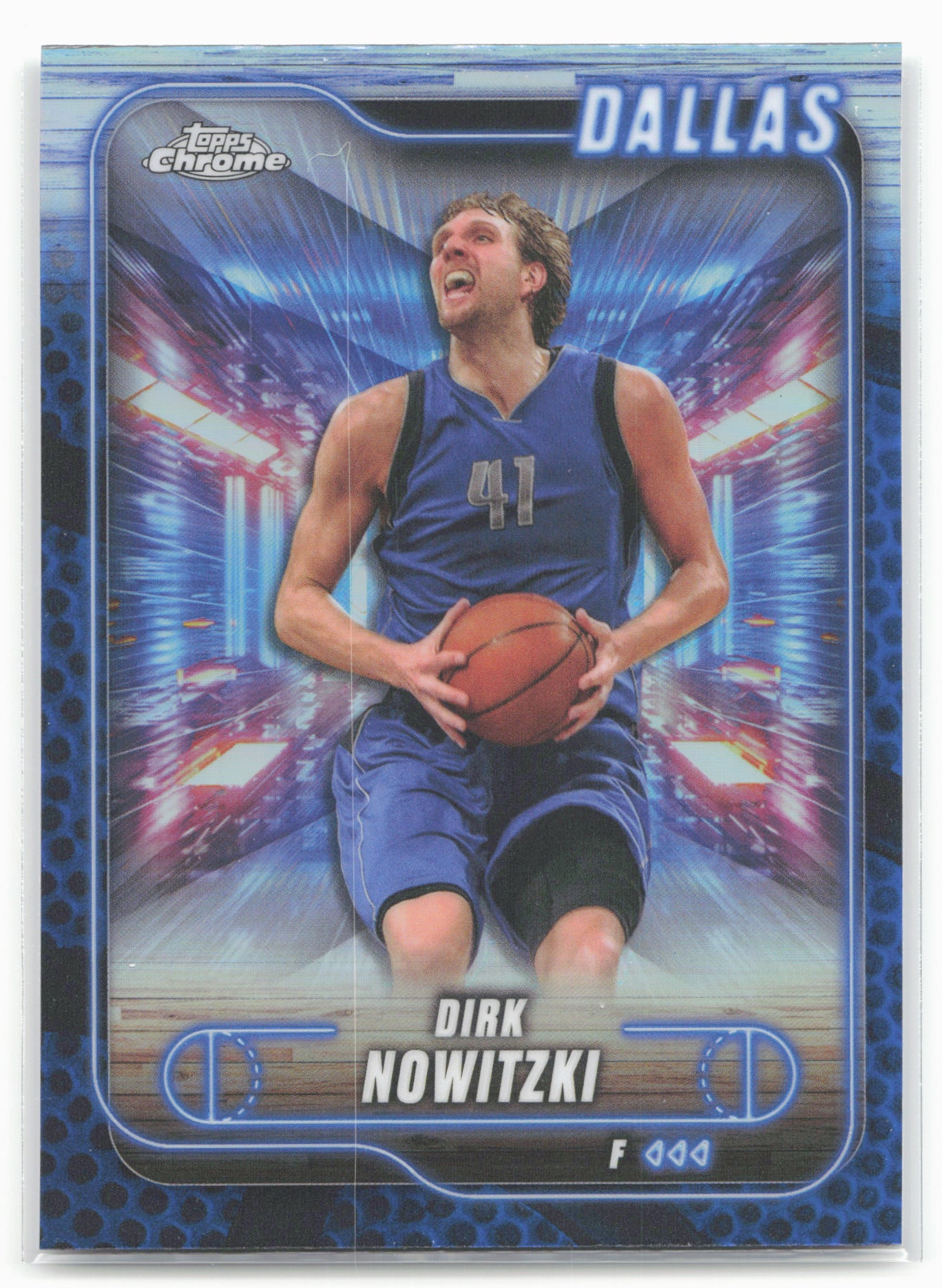 2024-25 Topps Chrome #197 Dirk Nowitzki Blue Basketball Refractor