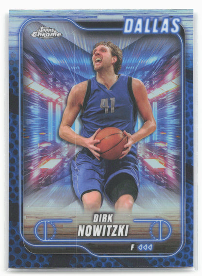 2024-25 Topps Chrome #197 Dirk Nowitzki Blue Basketball Refractor