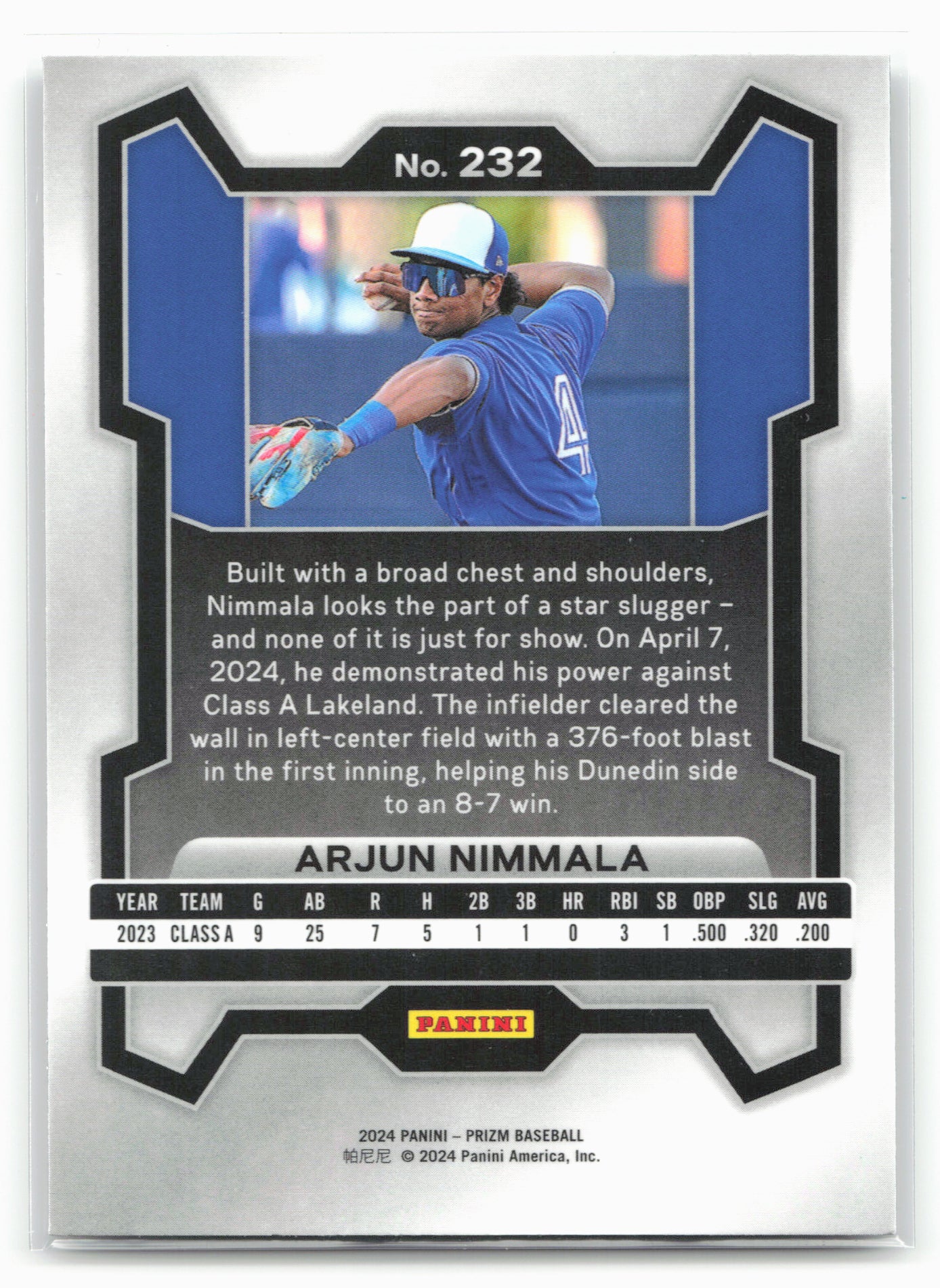 2024 Panini Prizm #232 Arjun Nimmala
