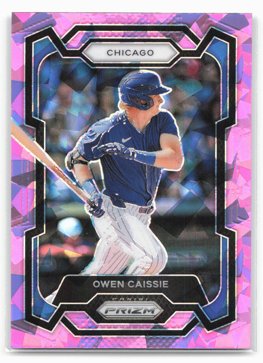 2024 Panini Prizm #82 Owen Caissie Pink Ice Prizms