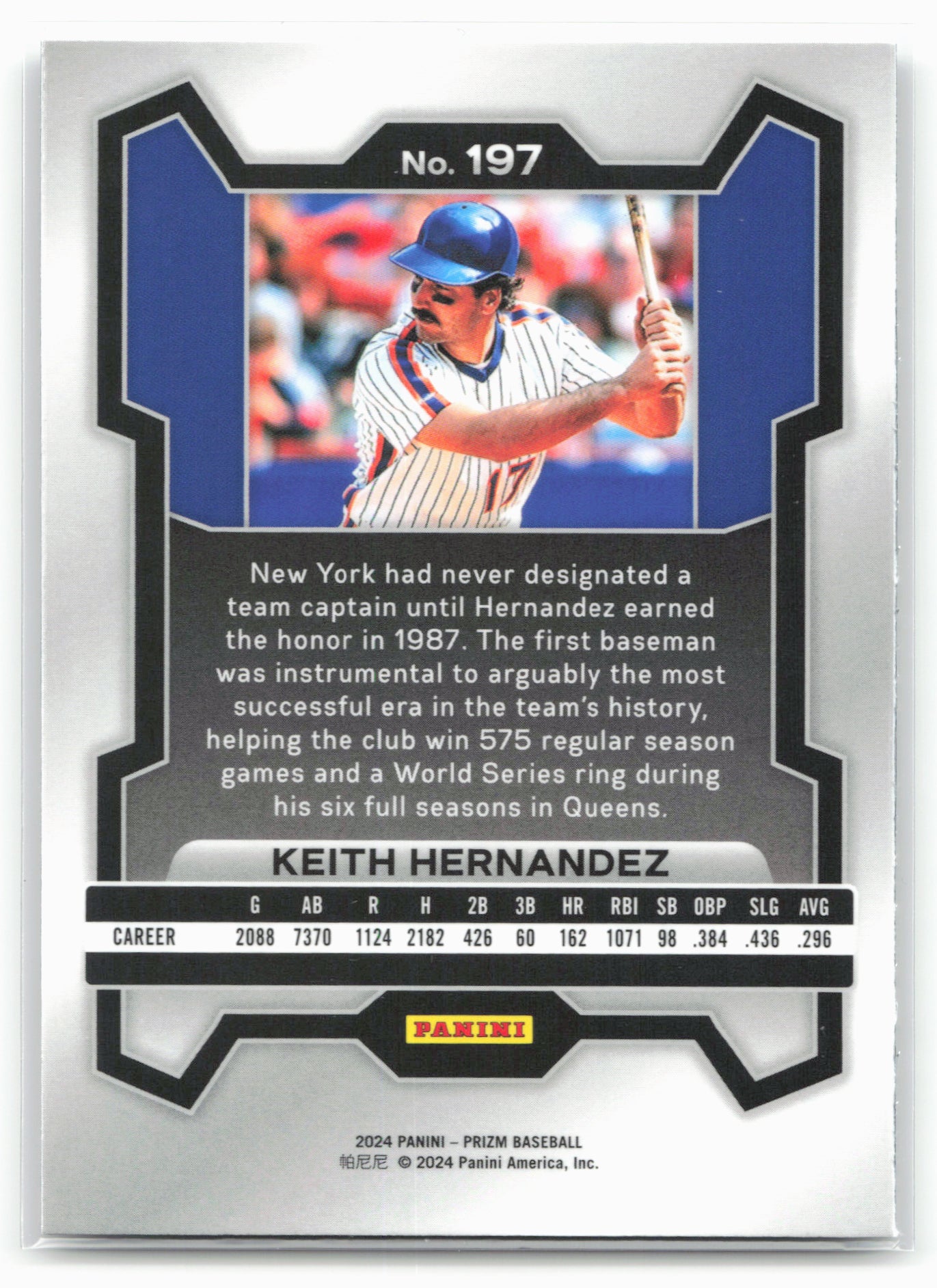 2024 Panini Prizm #197 Keith Hernandez
