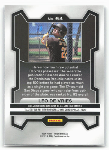 
2024 Panini Prizm #64 Leo De Vries