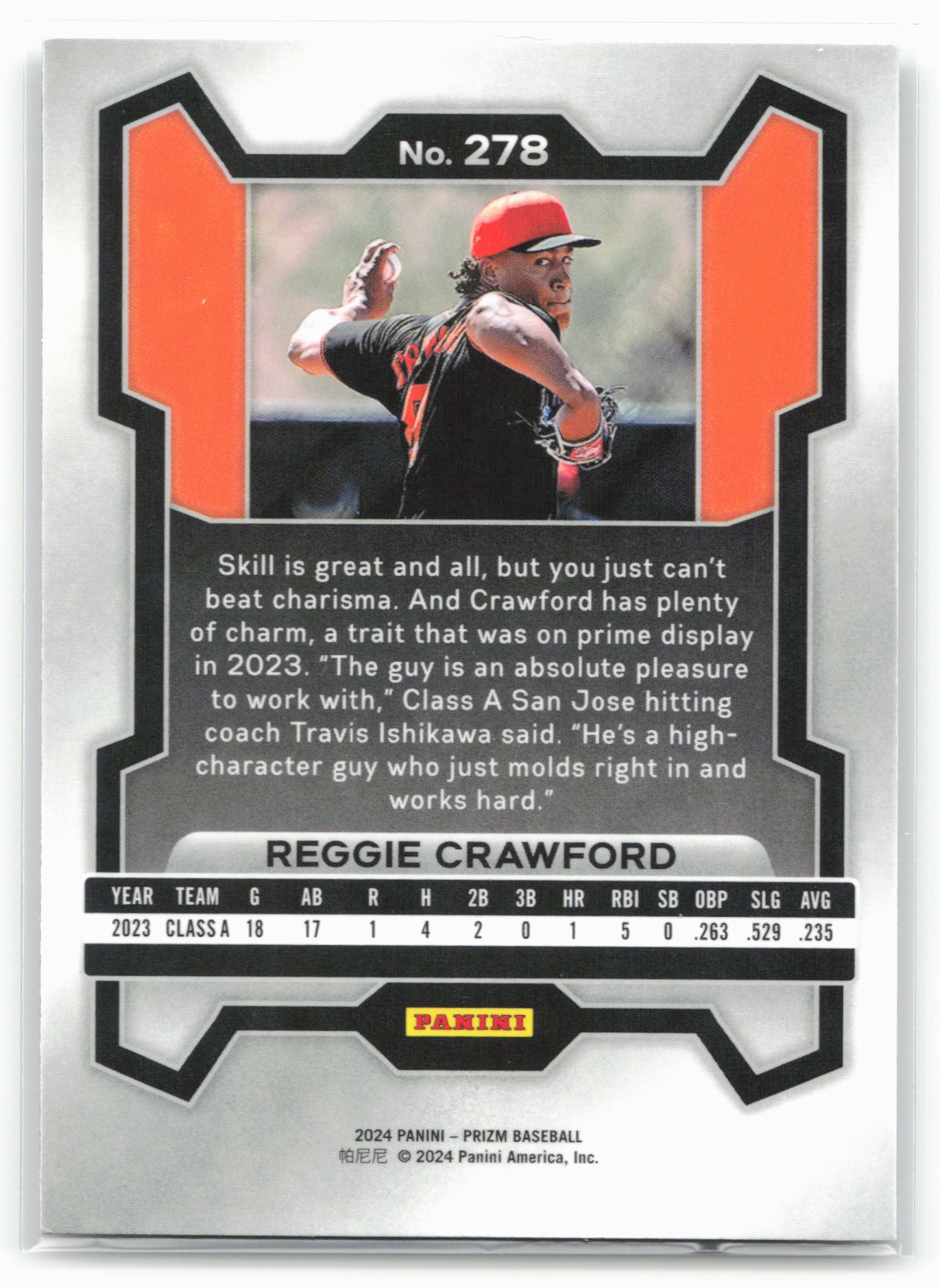 2024 Panini Prizm #278 Reggie Crawford