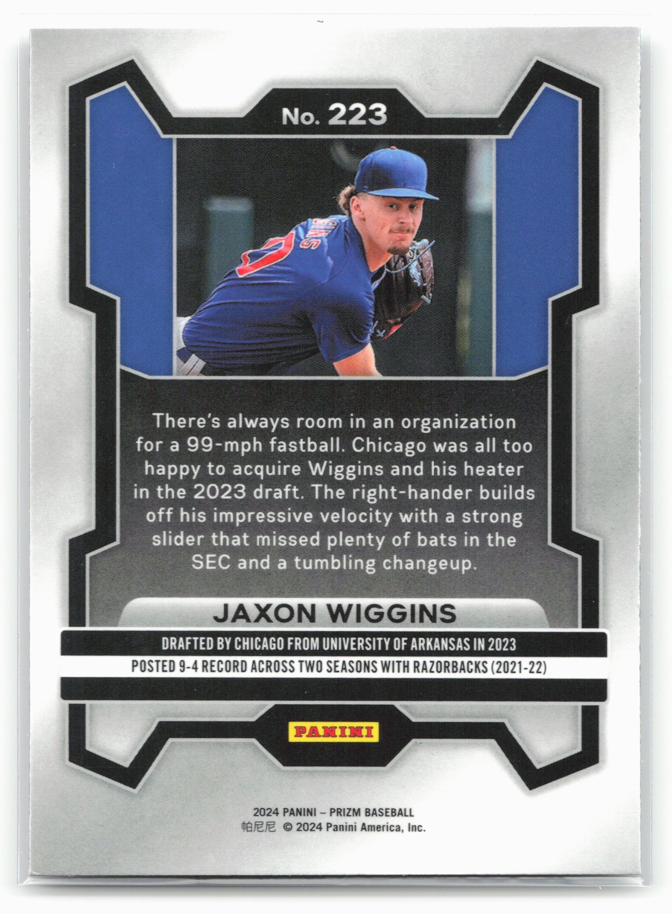 2024 Panini Prizm #223 Jaxon Wiggins