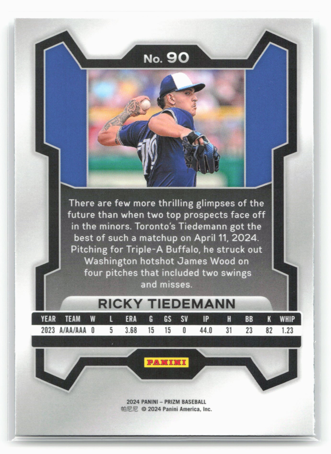 2024 Panini Prizm #90 Ricky Tiedemann