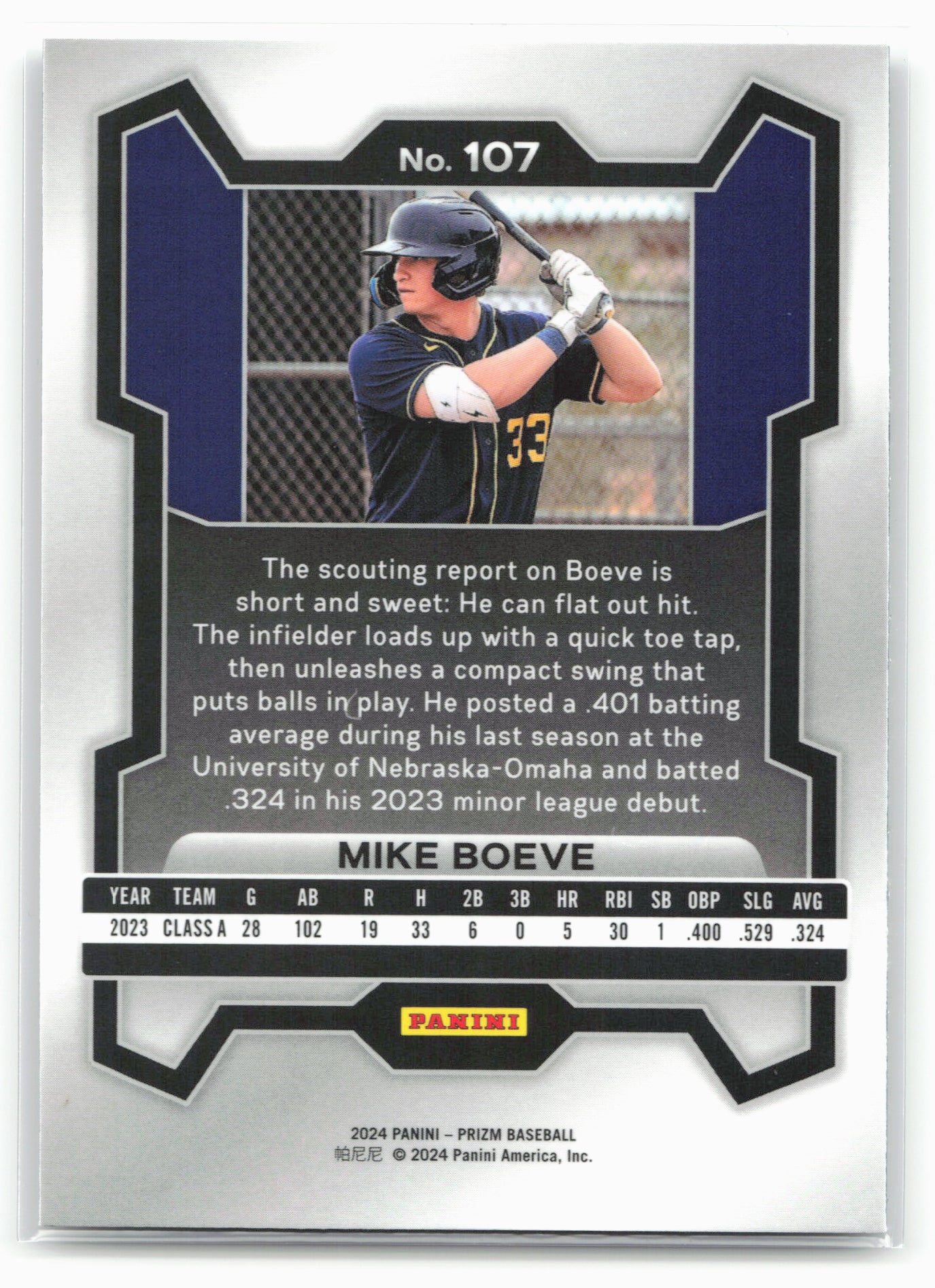 2024 Panini Prizm #107 Mike Boeve