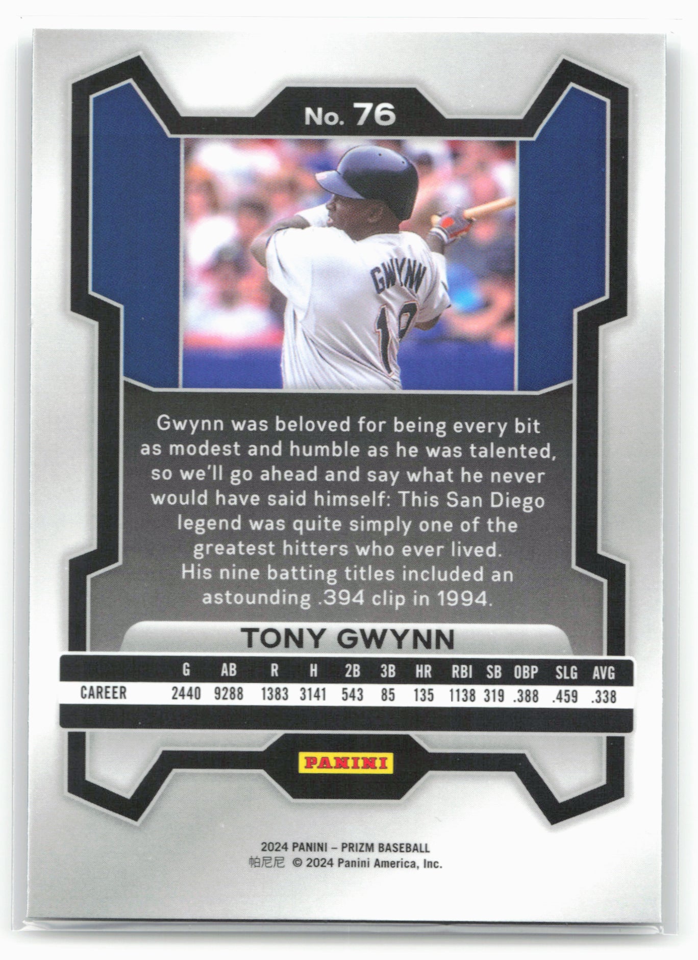 2024 Panini Prizm #76 Tony Gwynn