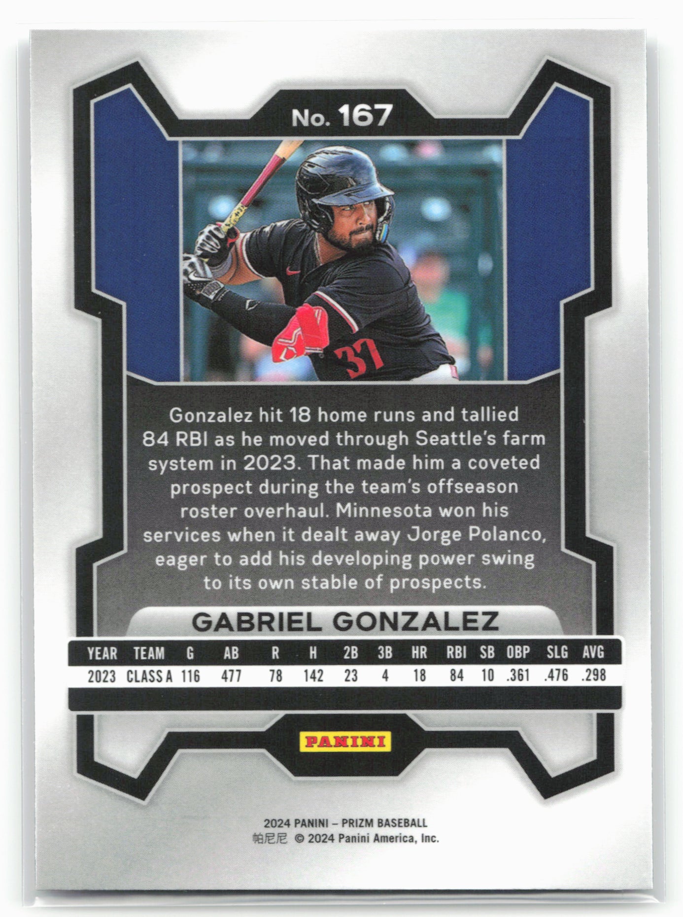 2024 Panini Prizm #167 Gabriel Gonzalez
