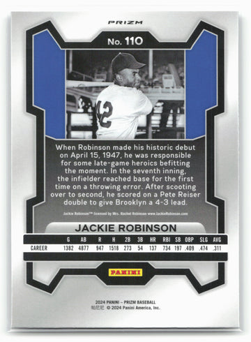 
2024 Panini Prizm #110 Jackie Robinson Silver Prizms