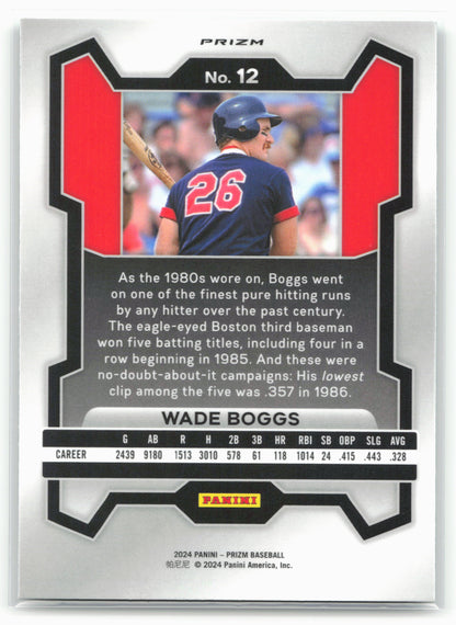 2024 Panini Prizm #12 Wade Boggs Green Prizms