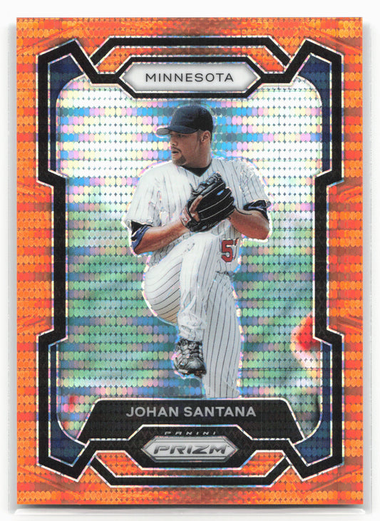 2024 Panini Prizm #34 Johan Santana Orange Pulsar Prizms
