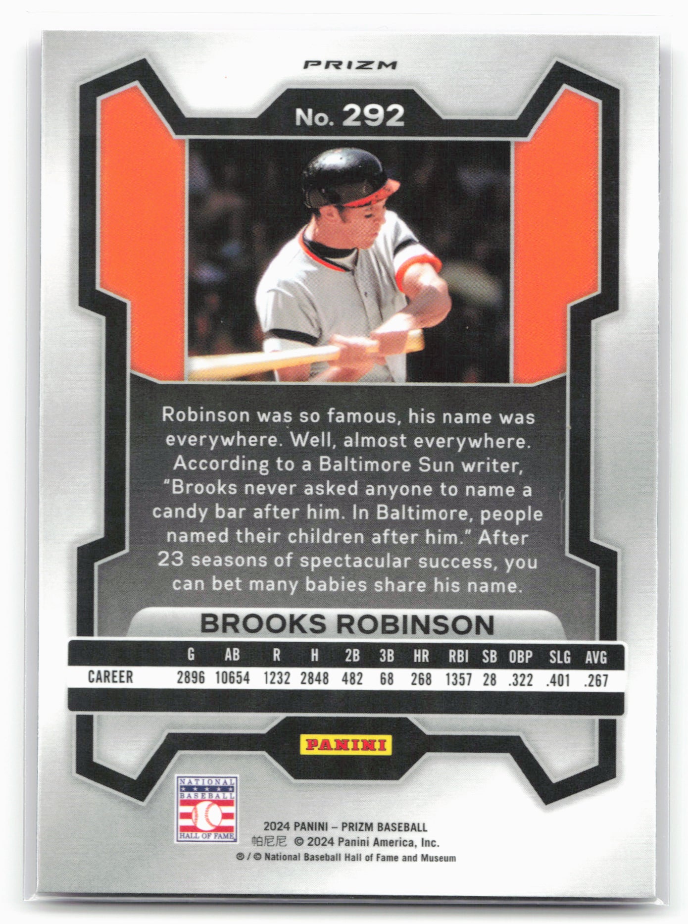 2024 Panini Prizm #292 Brooks Robinson Pink Ice Prizms