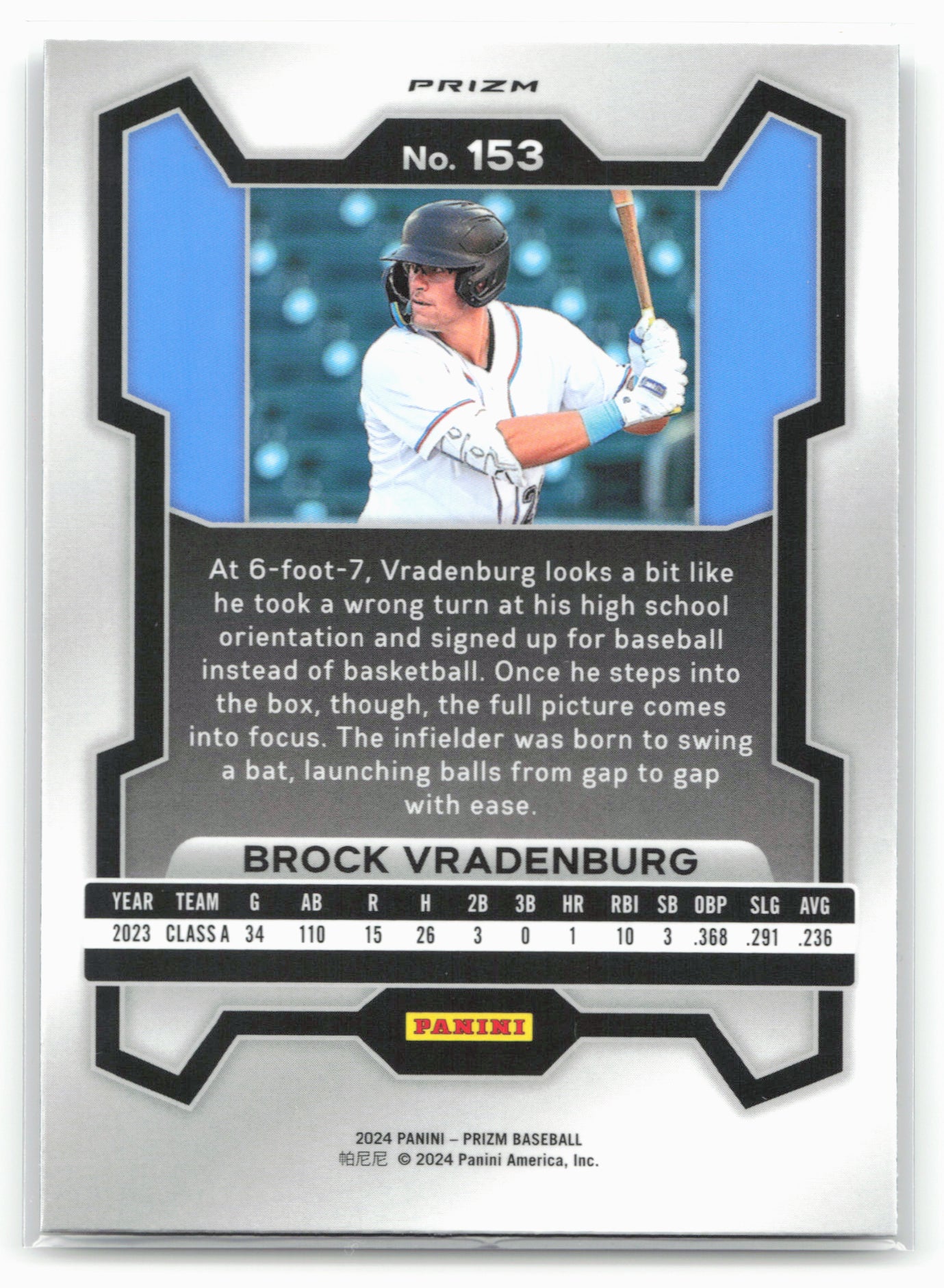 2024 Panini Prizm #153 Brock Vradenburg Silver Prizms