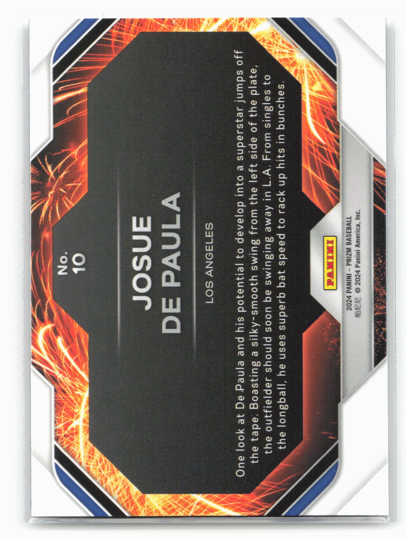 2024 Panini Prizm #10 Josue De Paula Fireworks