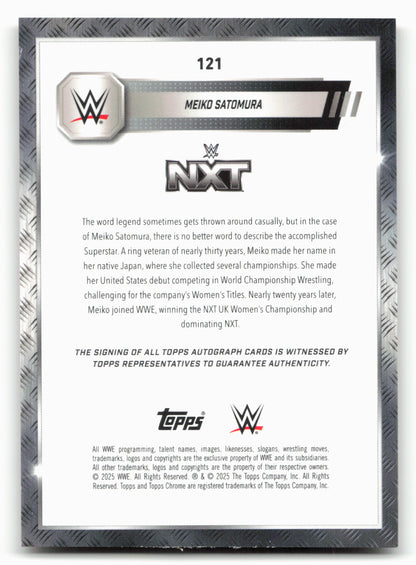 2025 Topps Chrome WWE #121 Meiko Satomura Autographs Gold Refractor