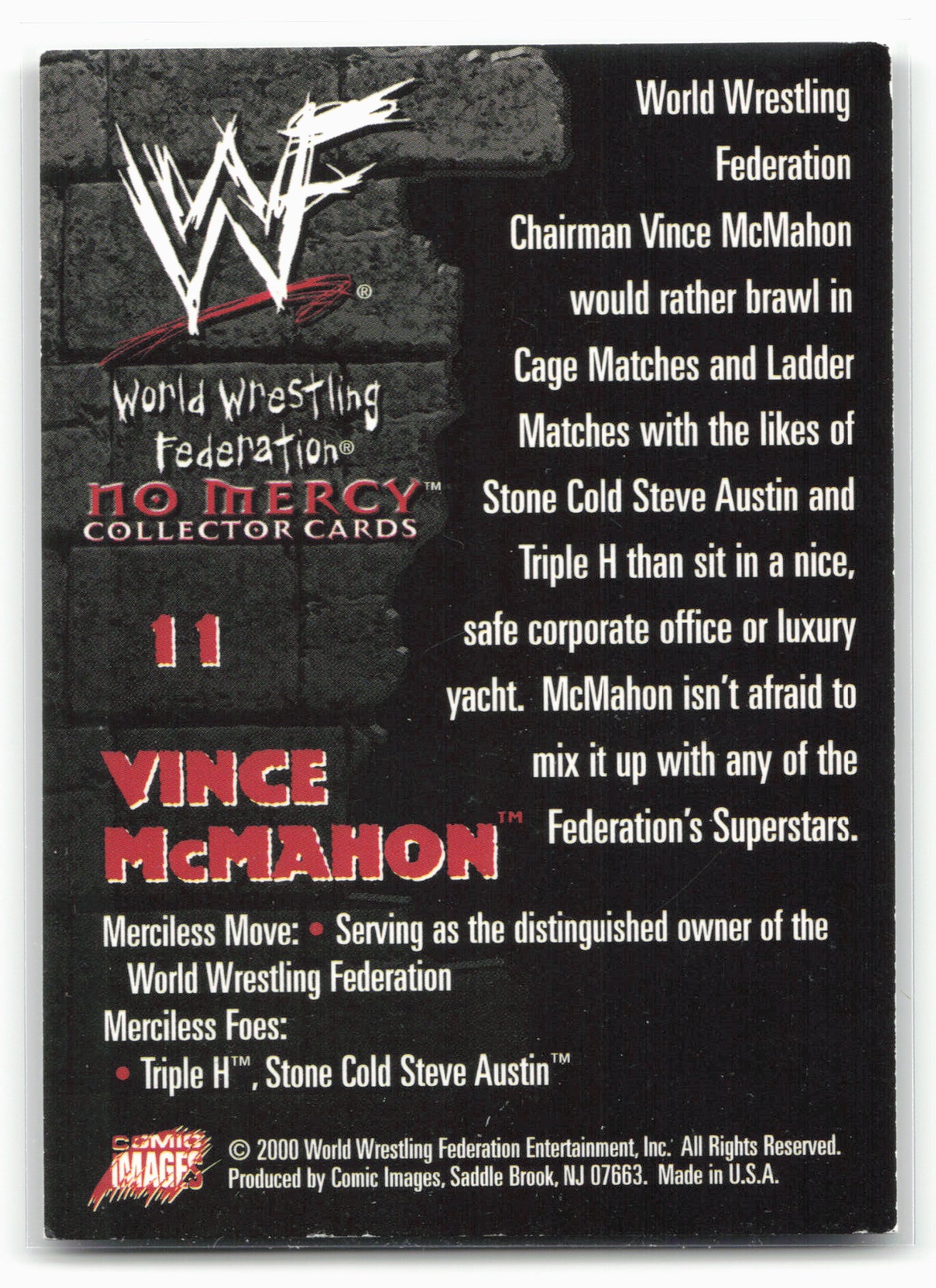 2000 Comic Images WWF No Mercy #11 Vince McMahon