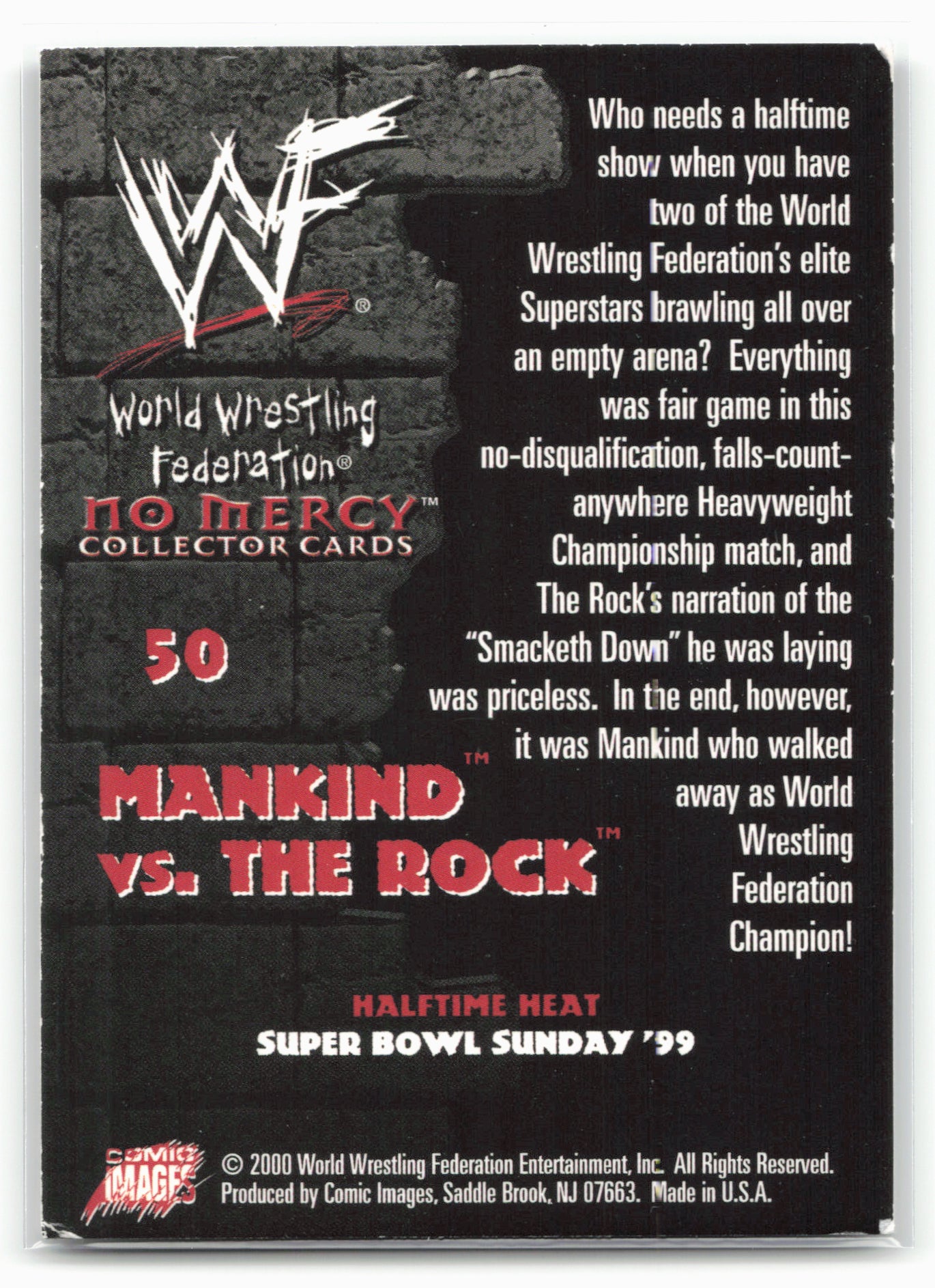 2000 Comic Images WWF No Mercy #50 Mankind/The Rock
