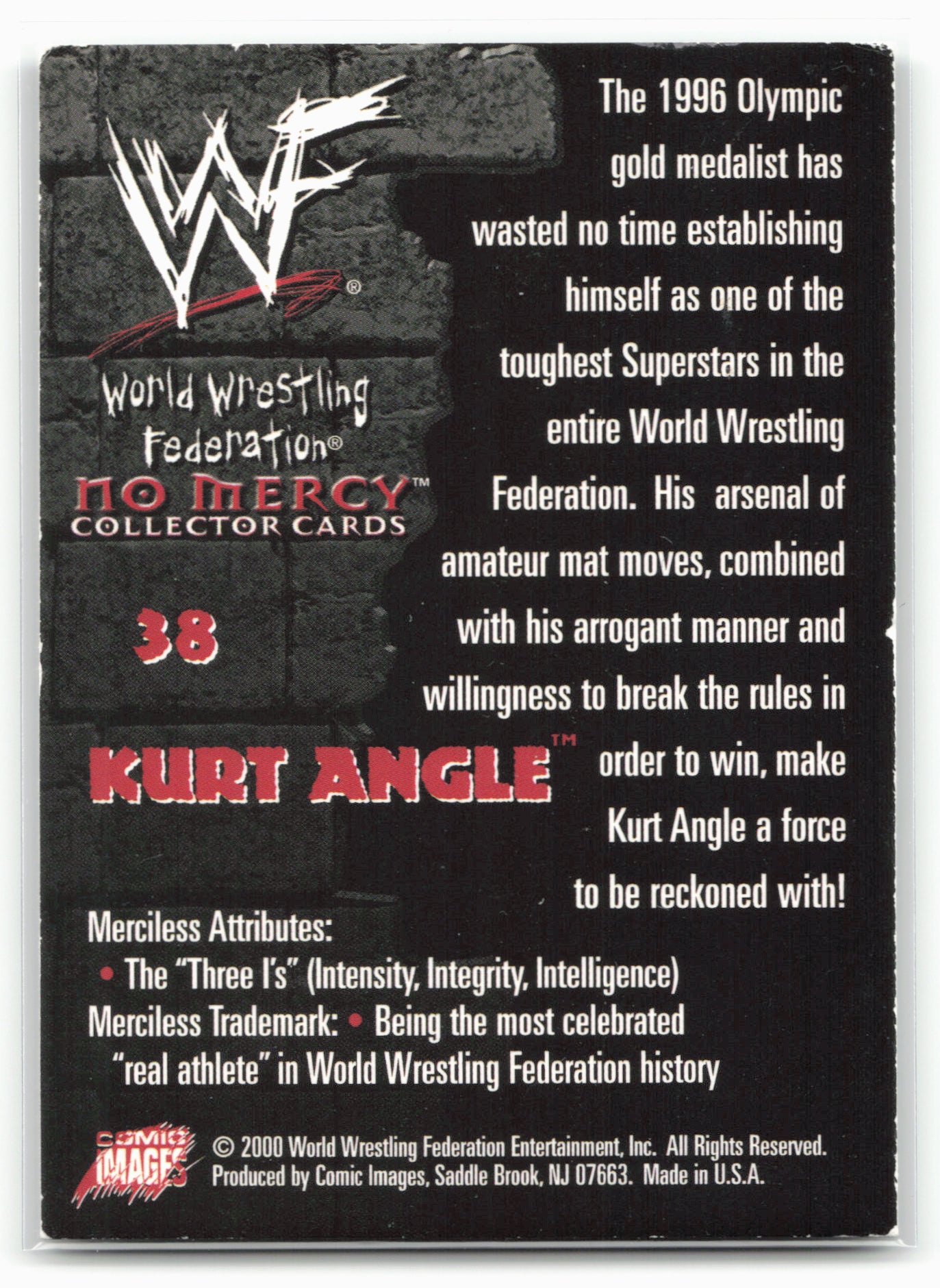2000 Comic Images WWF No Mercy #38 Kurt Angle