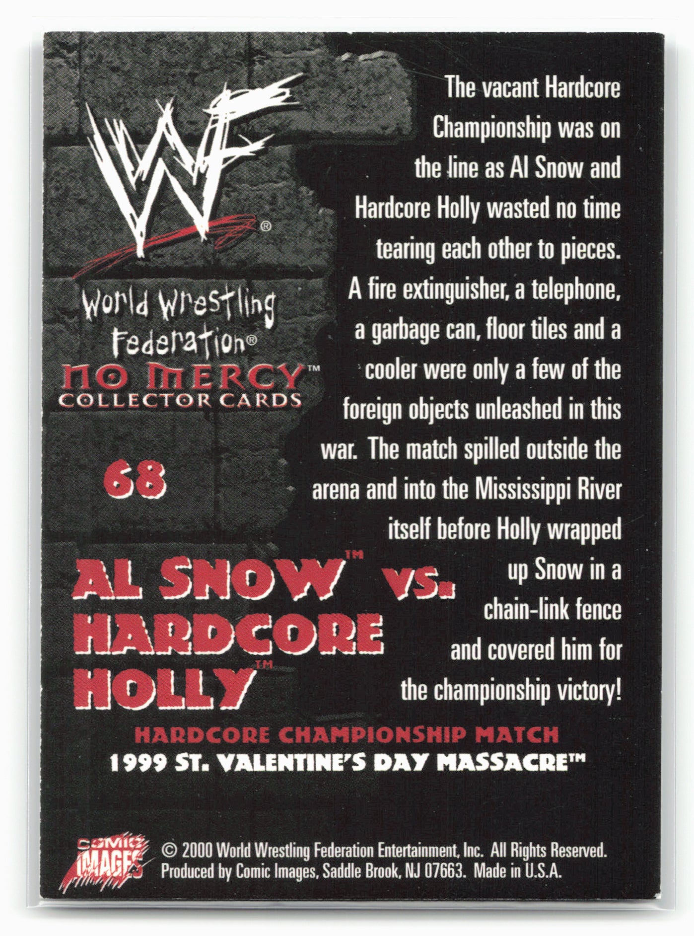 2000 Comic Images WWF No Mercy #68 Al Snow/Hardcore Holly 18585
