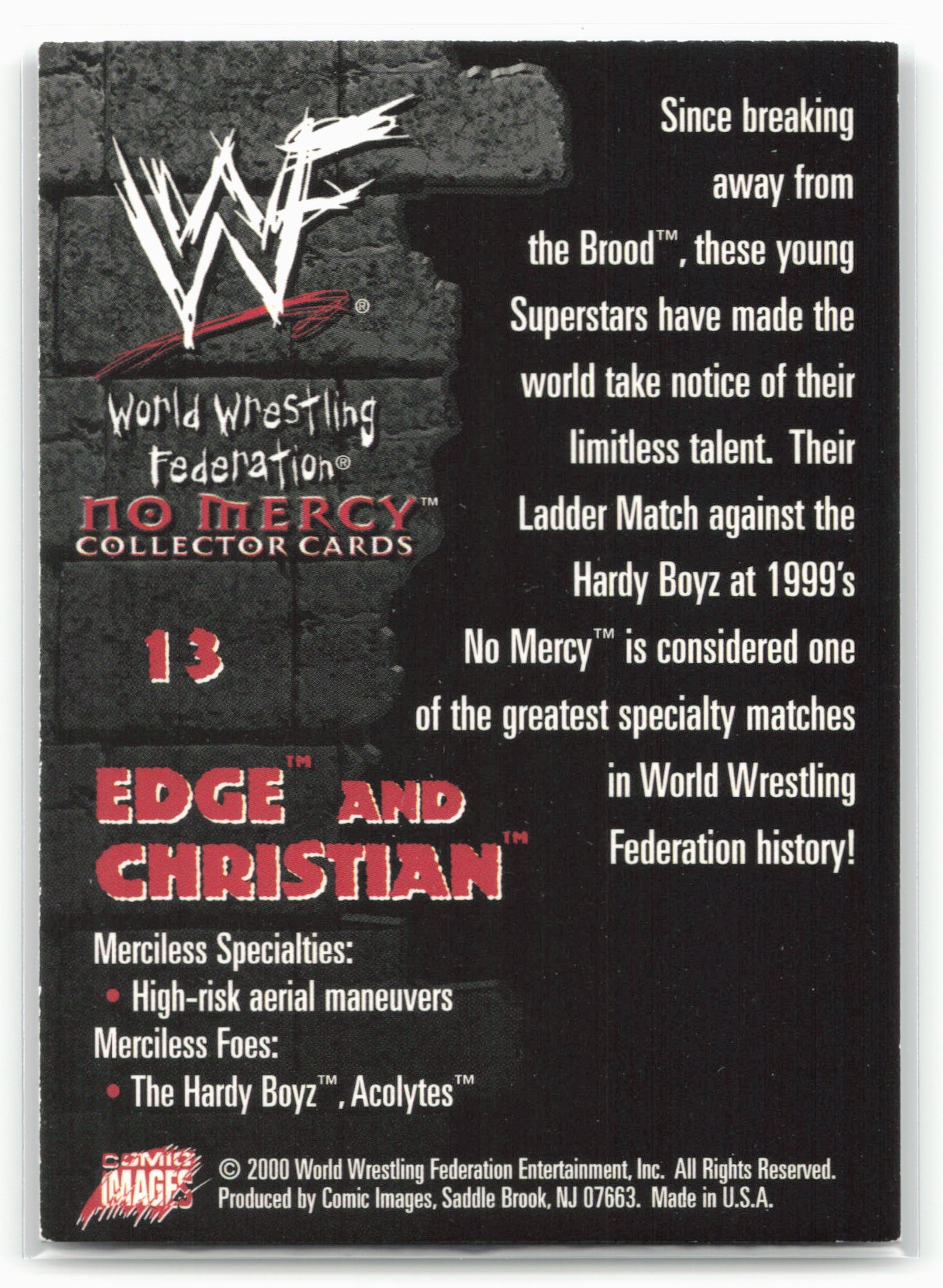 2000 Comic Images WWF No Mercy #13 Edge/Christian