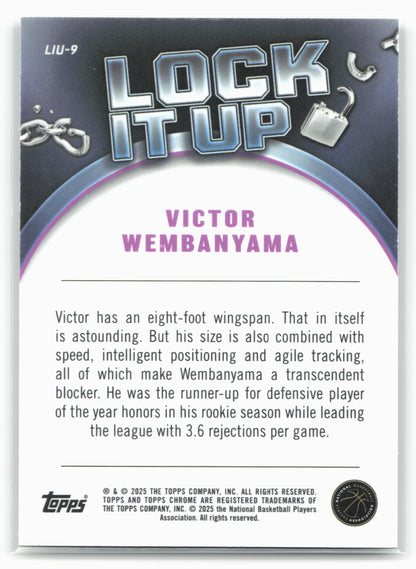 2024-25 Topps Chrome #LIU-9 Victor Wembanyama Lock It Up 19206