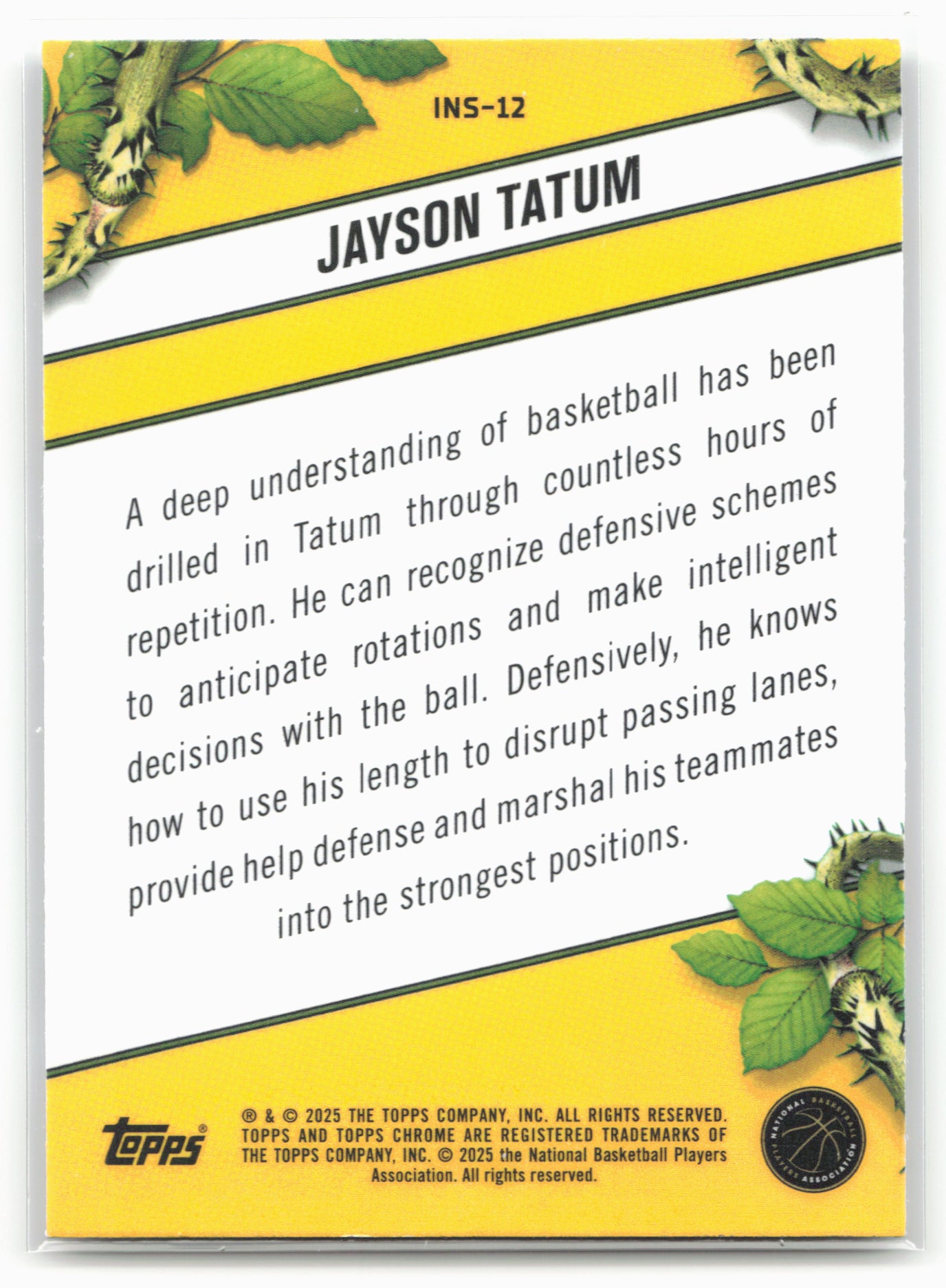 2024-25 Topps Chrome #INS-12 Jayson Tatum Instinct 19212