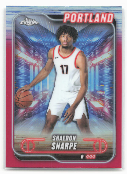2024-25 Topps Chrome #25 Shaedon Sharpe Magenta Refractor 19213