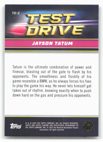 
2024-25 Topps Chrome #TD-2 Jayson Tatum Test Drive 19215