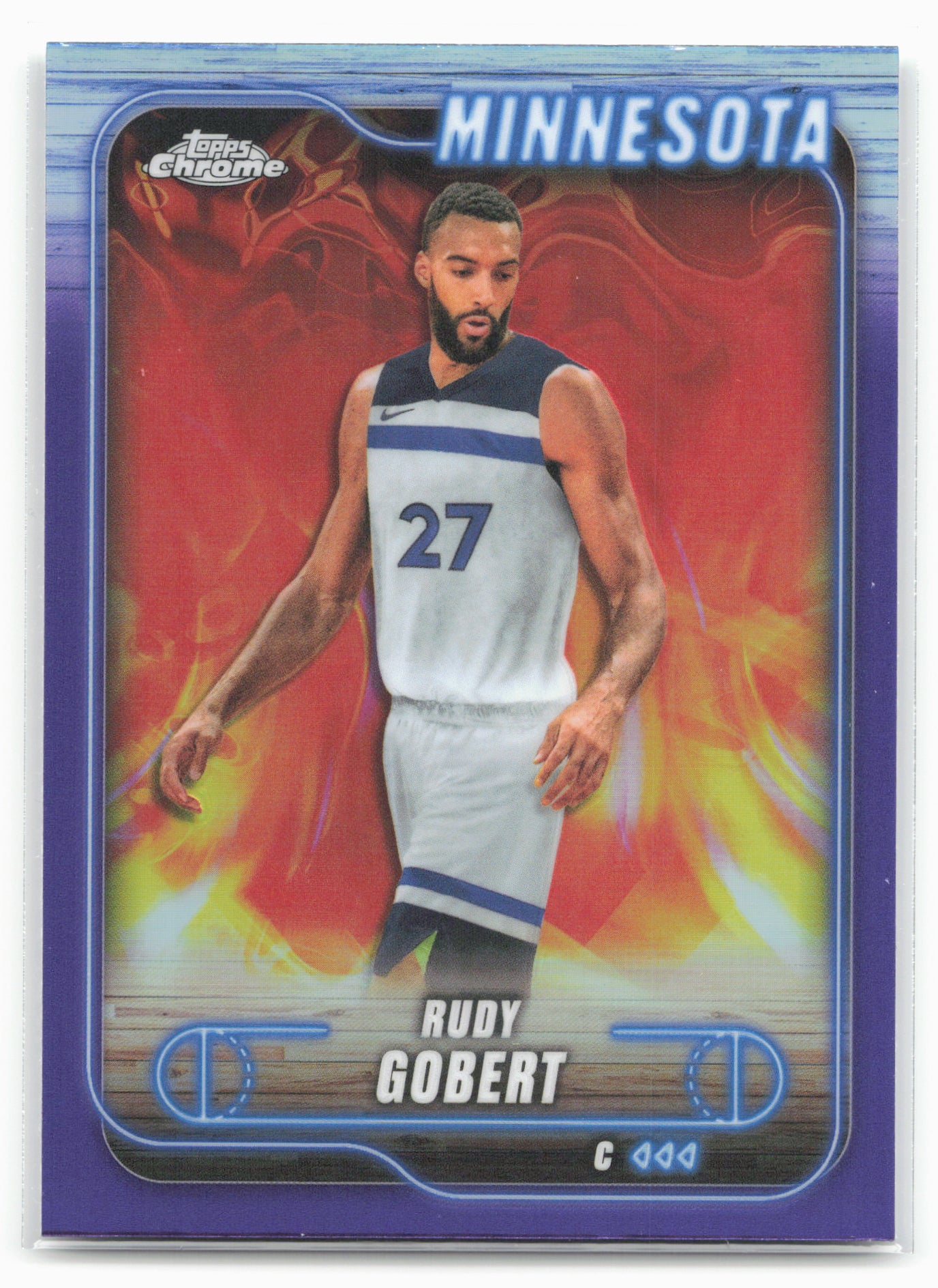 2024-25 Topps Chrome #90 Rudy Gobert Purple Refractor 19216