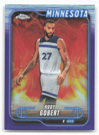 2024-25 Topps Chrome #90 Rudy Gobert Purple Refractor 19216