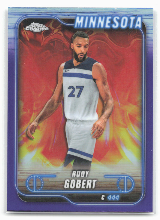 2024-25 Topps Chrome #90 Rudy Gobert Purple Refractor 19216
