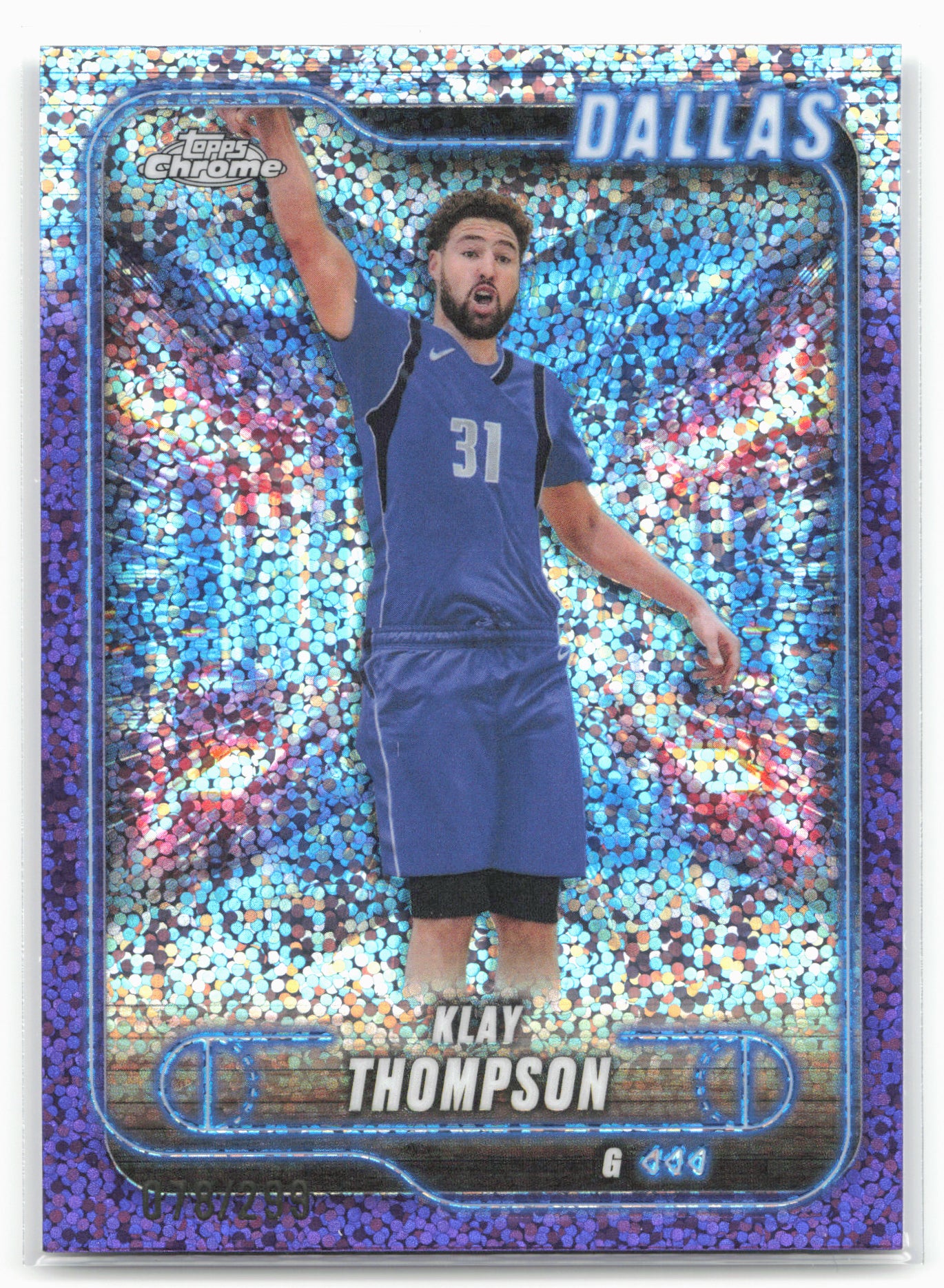 2024-25 Topps Chrome #178 Klay Thompson Purple Speckle Refractor 19217