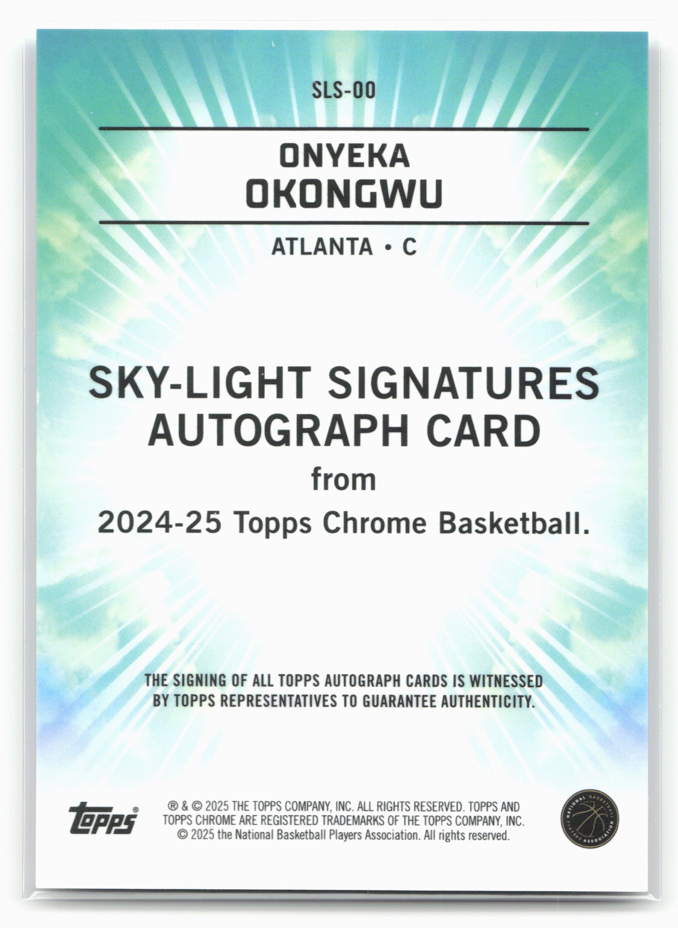 2024-25 Topps Chrome #SLS-OO Onyeka Okongwu Sky-Light Signatures 19221