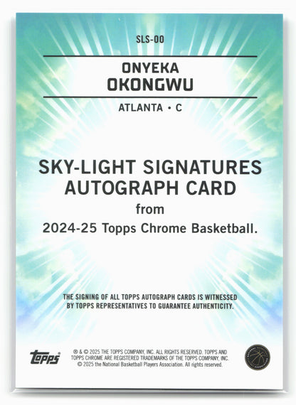 2024-25 Topps Chrome #SLS-OO Onyeka Okongwu Sky-Light Signatures 19221
