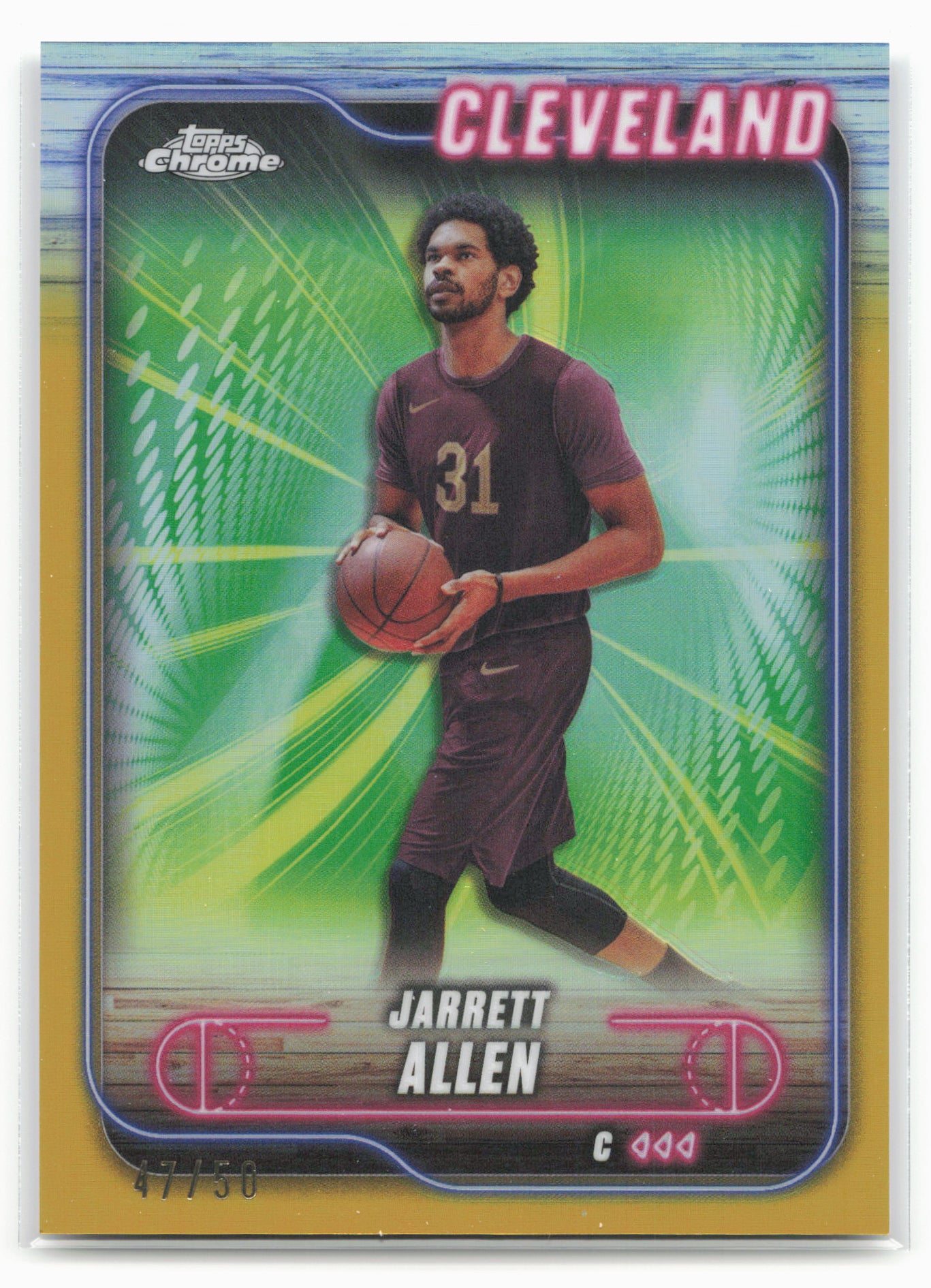 2024-25 Topps Chrome #17 Jarrett Allen Gold Refractor 19222