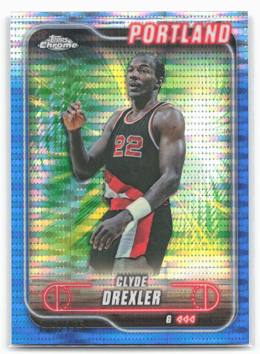 2024-25 Topps Chrome #30 Clyde Drexler Blue Sonar Refractor 19224