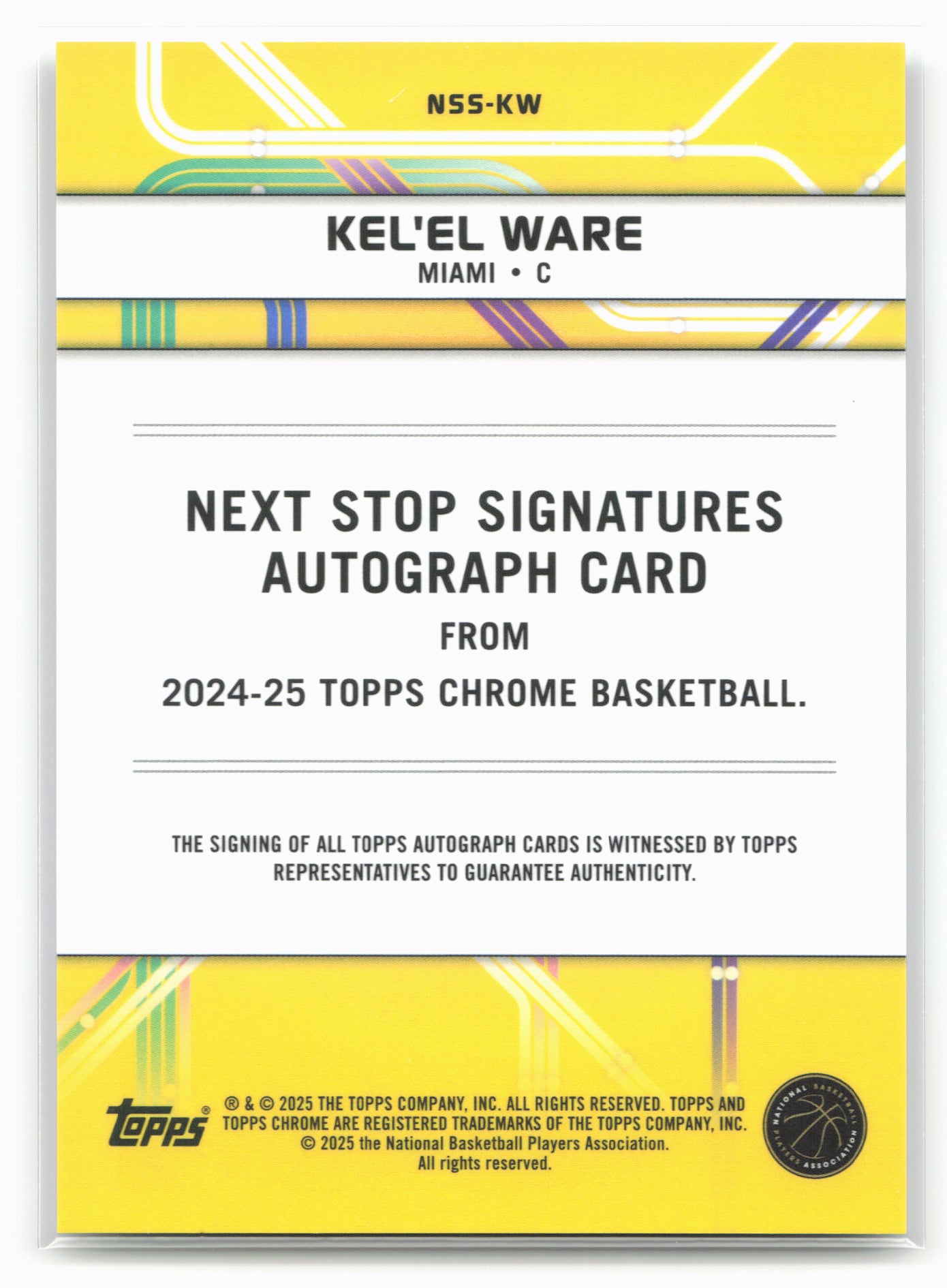 2024-25 Topps Chrome #NSS-KW Kel'el Ware Next Stop Signatures 19226