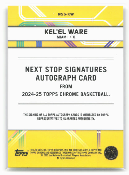 2024-25 Topps Chrome #NSS-KW Kel'el Ware Next Stop Signatures 19226