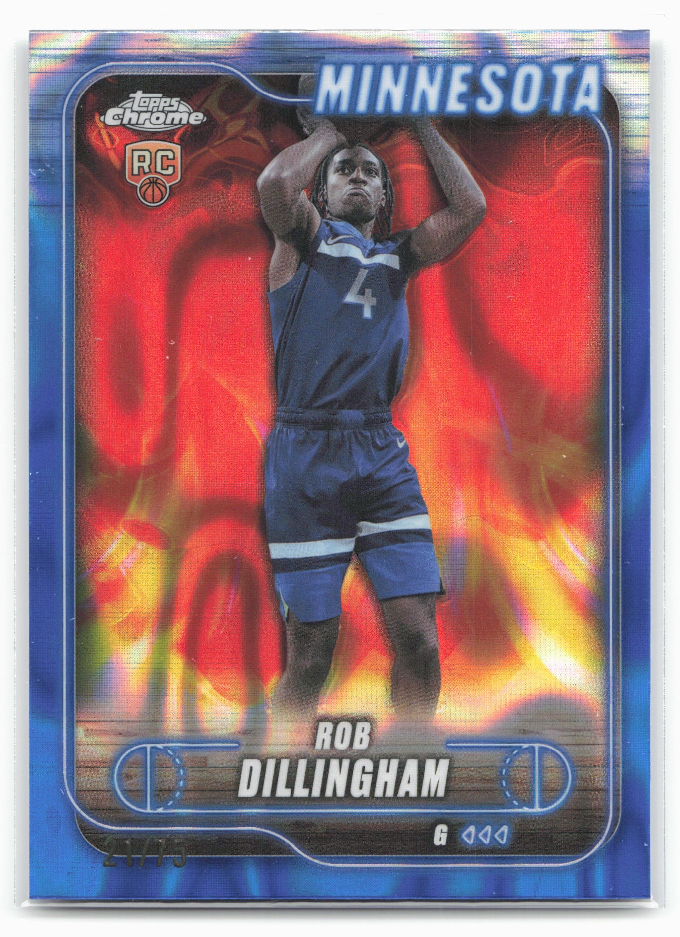 2024-25 Topps Chrome #165 Rob Dillingham Blue Lava Refractor 19228