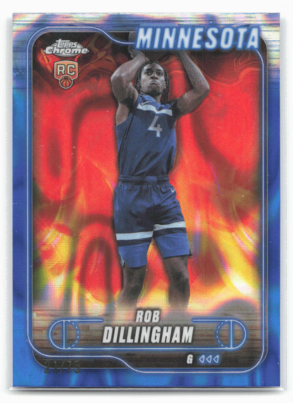 2024-25 Topps Chrome #165 Rob Dillingham Blue Lava Refractor 19228
