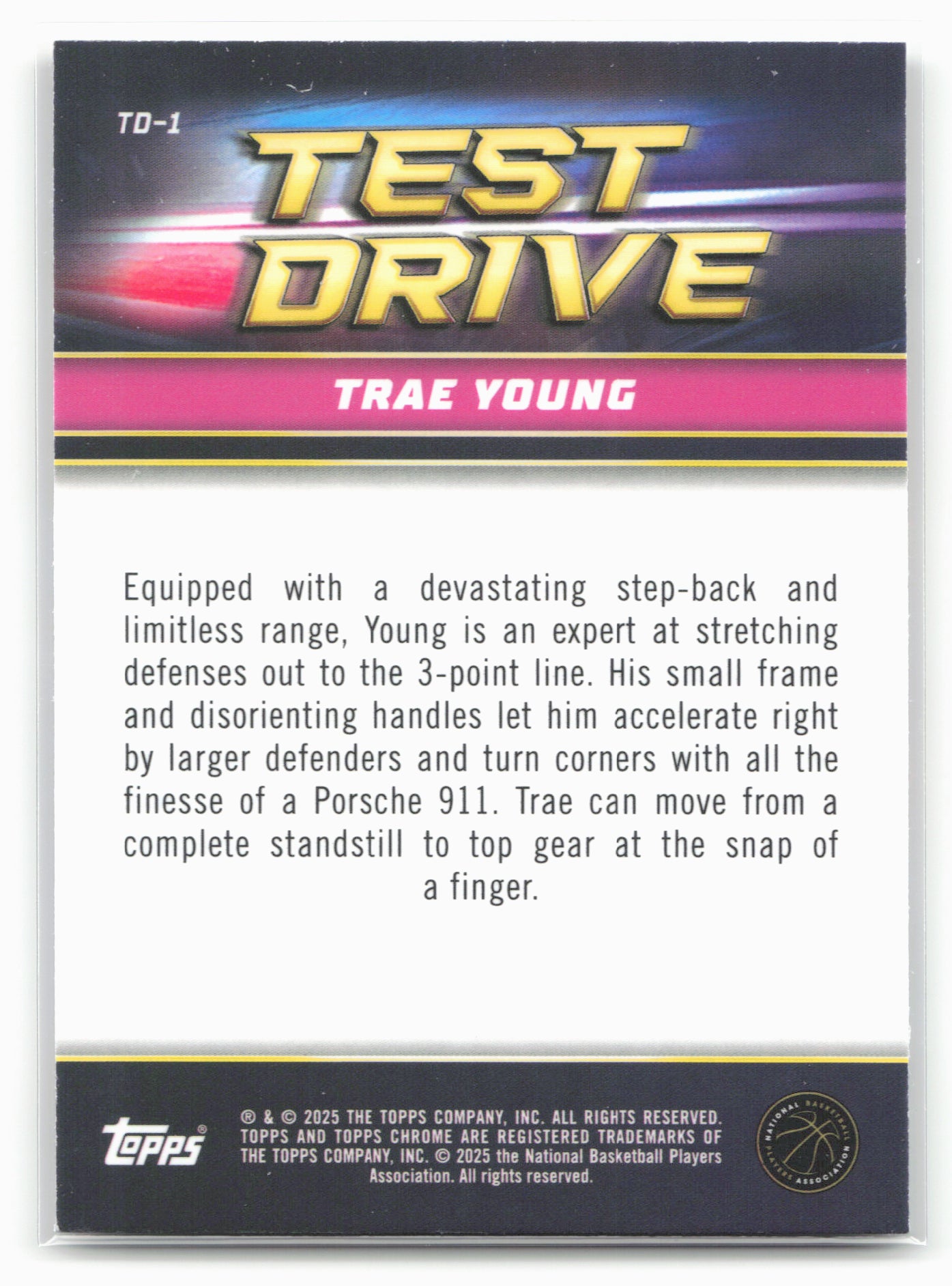 2024-25 Topps Chrome #TD-1 Trae Young Test Drive 19242