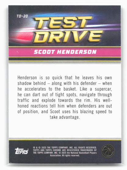 2024-25 Topps Chrome #TD-20 Scoot Henderson Test Drive 19255