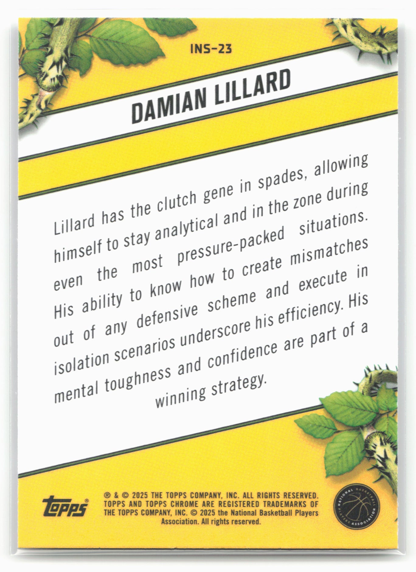 2024-25 Topps Chrome #INS-23 Damian Lillard Instinct 19257