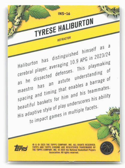 2024-25 Topps Chrome #INS-16 Tyrese Haliburton Instinct Refractor 19260